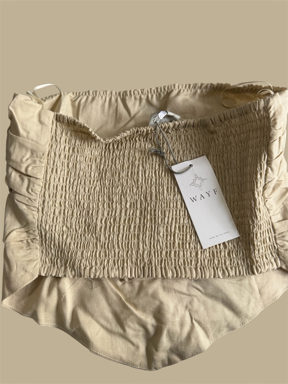 Wayf Beige Drawstring Accessory Pouch - Picture 4 of 4